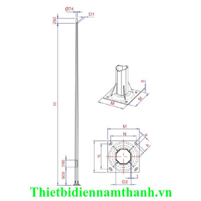 THÂN CỘT BÁT GIÁC 10M